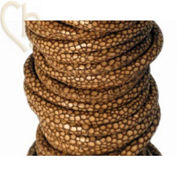 Cuir rond 4mm serpent bronze