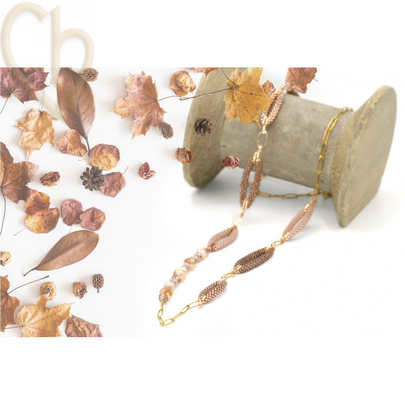 kit halsketting Losange - Salmon Taupe