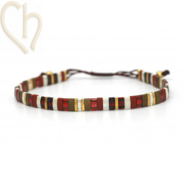 Kit bracelet avec Miyuki perles Tila Bordeaux