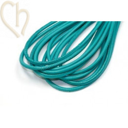 Cuir rond 4mm turquoise