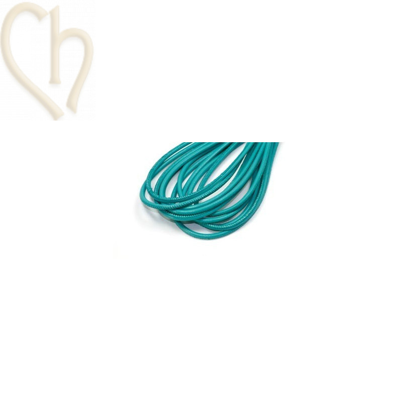 Leer rond 4mm turquoise