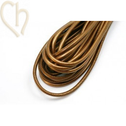 Leer rond 4mm brons blinkend