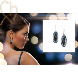 Earrings with Miyuki and Charl'stone Crystals Copper Blue