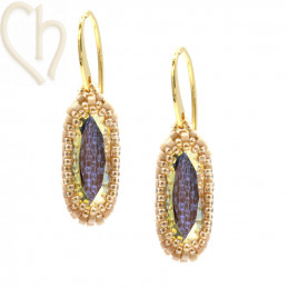 Oorbellen met Miyuki en Charl'stone Crystal Spring Yellow