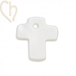Pendentif Croix en Nacre Naturelle (12mm x 9mm) - Composants de Bijoux Luxueux et Polyvalents