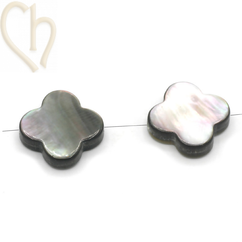 Nacre Clover Flower Beads with Mother-of-Pearl Sheen - Luxurious and Versatile Jewelry Components.