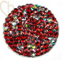 Crystal Rocks 30mm Crystal AB / Red Metallic