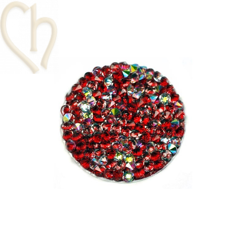 Crystal Rocks 30mm Crystal AB / Red Metallic