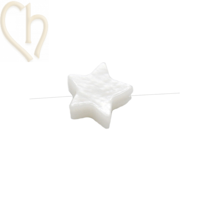 Elegante Parelmoer ster 6mm - Luxueuze en Veelzijdige Sieradencomponenten