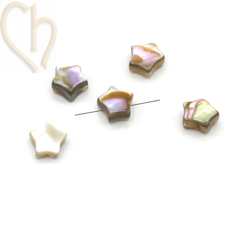 Elegant Mother-of-Pearl star 6mm - Luxurious and Versatile Jewelry Components