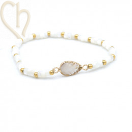 Natuurlijk Parelmoer blad connector voor armbandjes