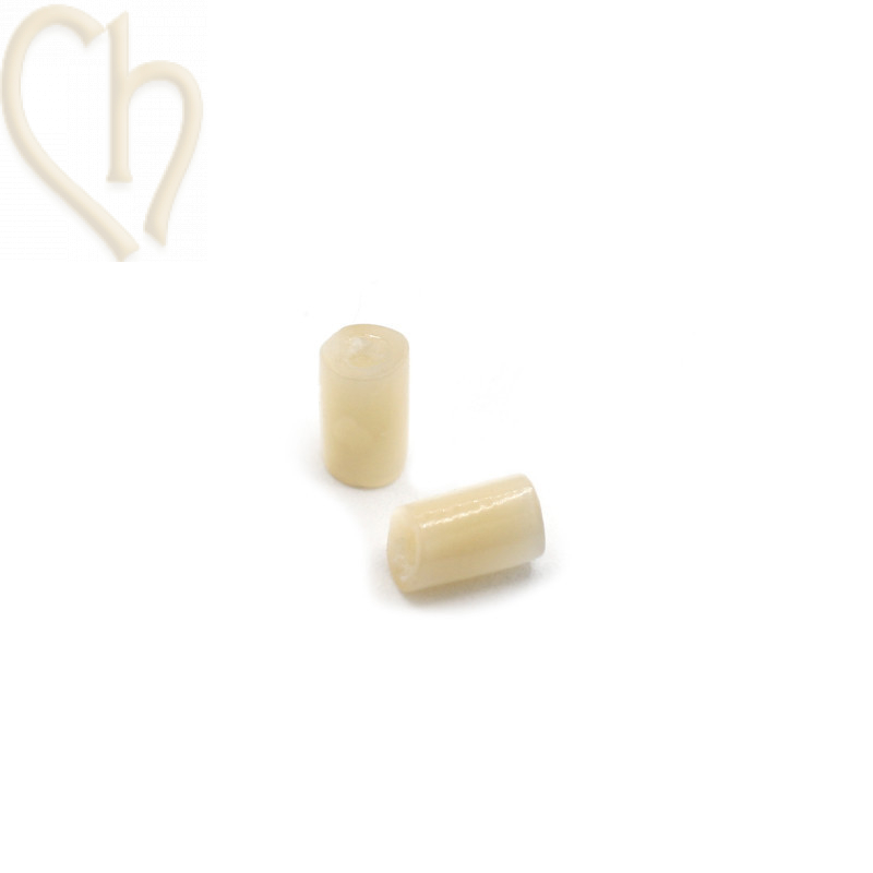 Nacré Tube Kralen 5,5*3.5mm - Crèmekleurige Natuurlijke Schelpkralen | Boutique Charlotte