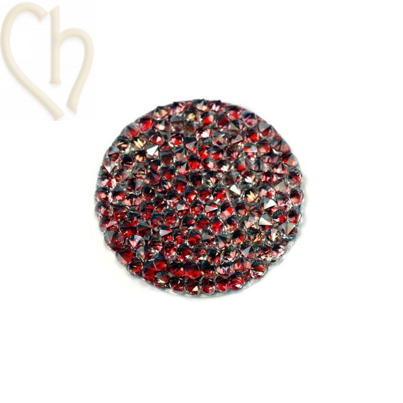 Crystal Rocks 30mm Silver Shade / Rood Metallic