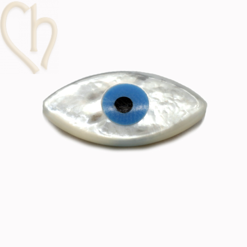 Nazar Eye Nacre Bead 18*9mm - Boutique Charlotte