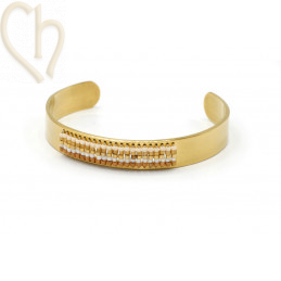 Bague Ajustable Dorée à l'Or Fin pour Perles Miyuki Delica - Rose | Boutique Charlotte