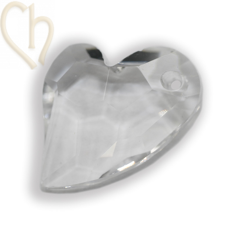Devoted 2 You Heart Charm Charl'stone Crystal 13x17mm AB - DIY Jewelry Component