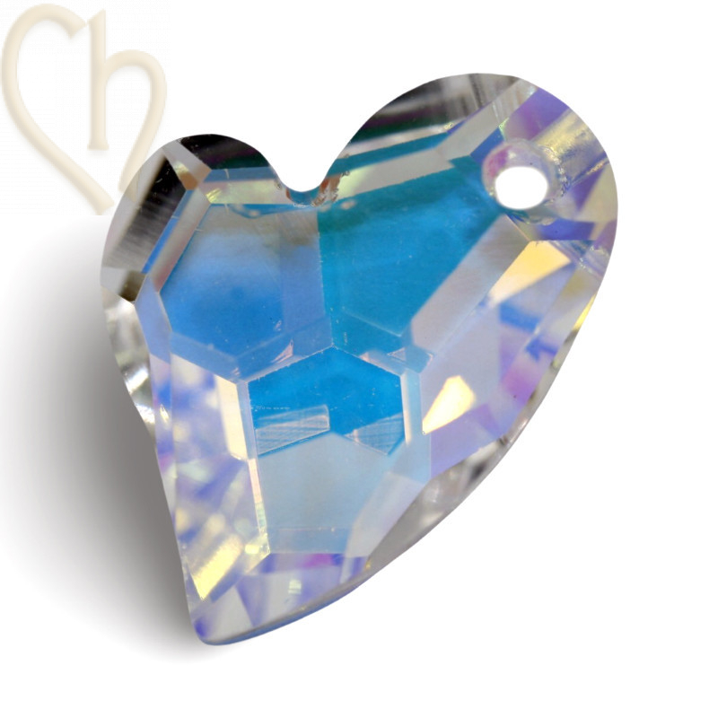 Pendentif Cœur 'Devoted 2 You' Charl'stone Crystal 13x17mm AB - Composants Bijoux DIY