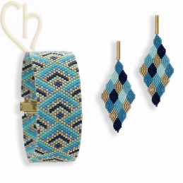 Peyote 2402 Blue Bracelet & Earrings Kit | Boutique Charlotte