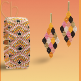 Kit Bracelet & Boucles d'Oreilles Peyote 2402 Blue | Boutique Charlotte