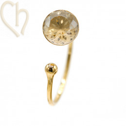 Adjustable Ring for DIY Rhinestones 8mm Gold Plated - Boutique Charlotte