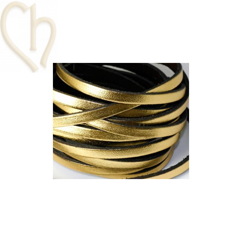 plat leder 5mm gold