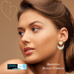 DIY Earrings Kit with Stainless Steel & Miyuki Delica Beads in Blue/Gold | Boutique Charlotte