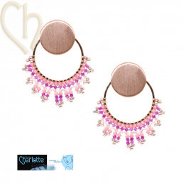 DIY Oorbellen Kit met Roestvrijstaal & Miyuki Delica in roze | Boutique Charlott