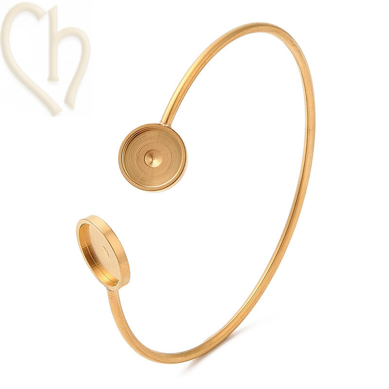 Stainless Steel Bracelet 65 mm Gold Plated - Boutique Charlotte