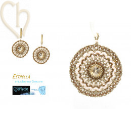 Schema pour faire vous meme une creation en perles pendentif et boulces d'oreilles Estrella