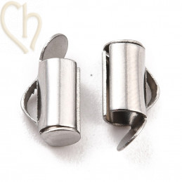 Fermoir Tube Slider 10mm pour Bracelets Peyote en Rhodium - Boutique Charlotte