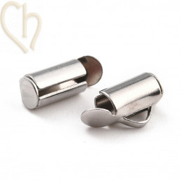 Fermoir Tube Slider 10mm pour Bracelets Peyote en Rhodium - Boutique Charlotte