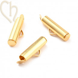 20mm Gold Plated Tube Slider Clasp for Peyote Bracelets - Boutique Charlotte