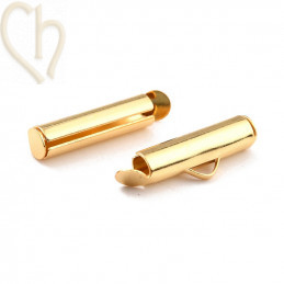 Fermoir Tube Slider 20mm pour Bracelets Peyote en Gold Plated - Boutique Charlotte