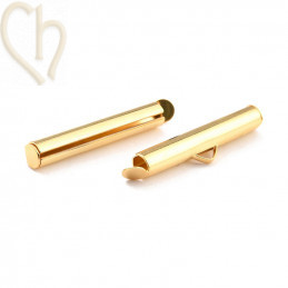 25mm Gold Plated Tube Slider Clasp for Peyote Bracelets - Boutique Charlotte