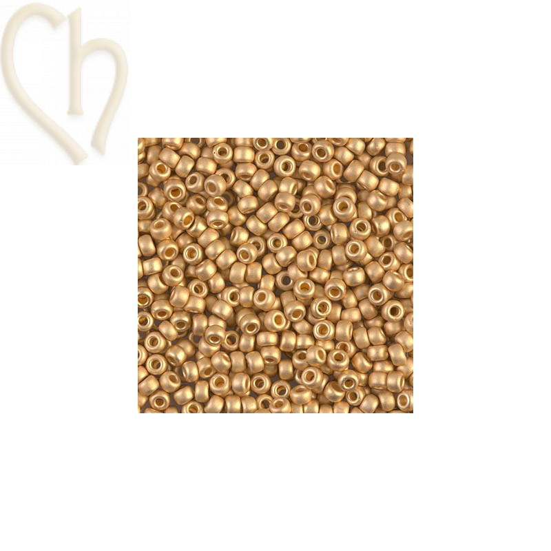 Miyuki Rocaille 8/0 24kt Gold Plated Matte Beads - High Quality | Boutique Charlotte