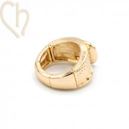 Regelbare Gold-Plated Ring met Elastiek en Houder voor 10mm Edelstenen - Boutique Charlotte