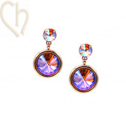 Earring Stud + Anti-Allergy Ring with Setting for 1 Strass SS39 - 8mm