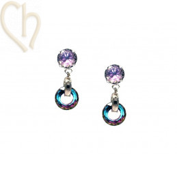 Clous d'Oreilles Rhodium Charl'stone Cristal - Moonlight