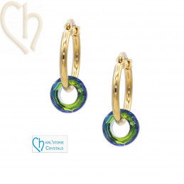 Elegant 20mm Gold Plated Earrings with Cosmic Ring Charl'stone Crystal - Boutique Charlotte