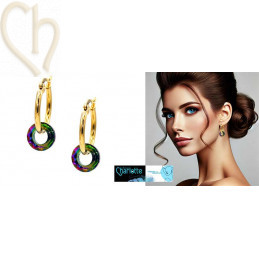 Elegant 20mm Gold Plated Earrings with Cosmic Ring Charl'stone Crystal - Boutique Charlotte