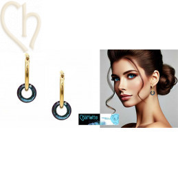 Elegante DIY 20mm Gold Plated Oorbellen met Cosmic Ring Charl'stone Cristal - Boutique Charlotte