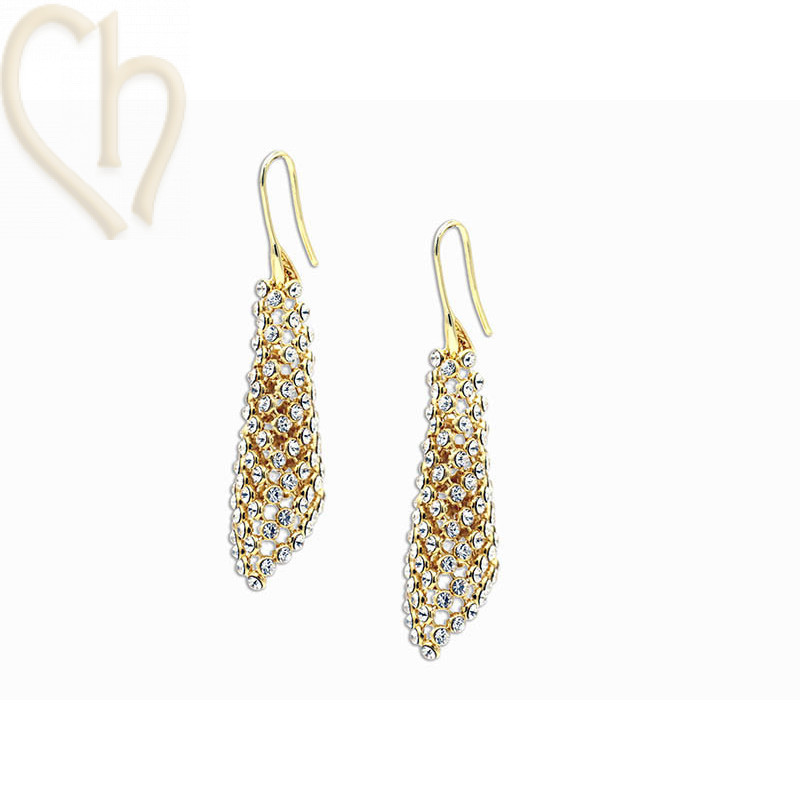 Boucles d'Oreilles DIY avec Crystal Mesh - Charl Stone Cristal Plaqué Or - Boutique Charlotte