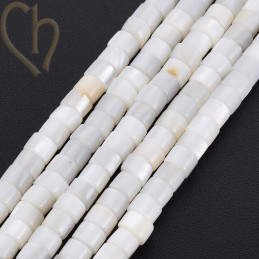 Nacré Tube Kralen 4*3mm - Natuurlijke Schelpkralen | Boutique Charlotte