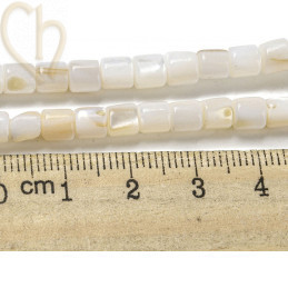 Perles Tube Nacré 5*5mm - Perles en Coquille Naturelle| Boutique Charlotte