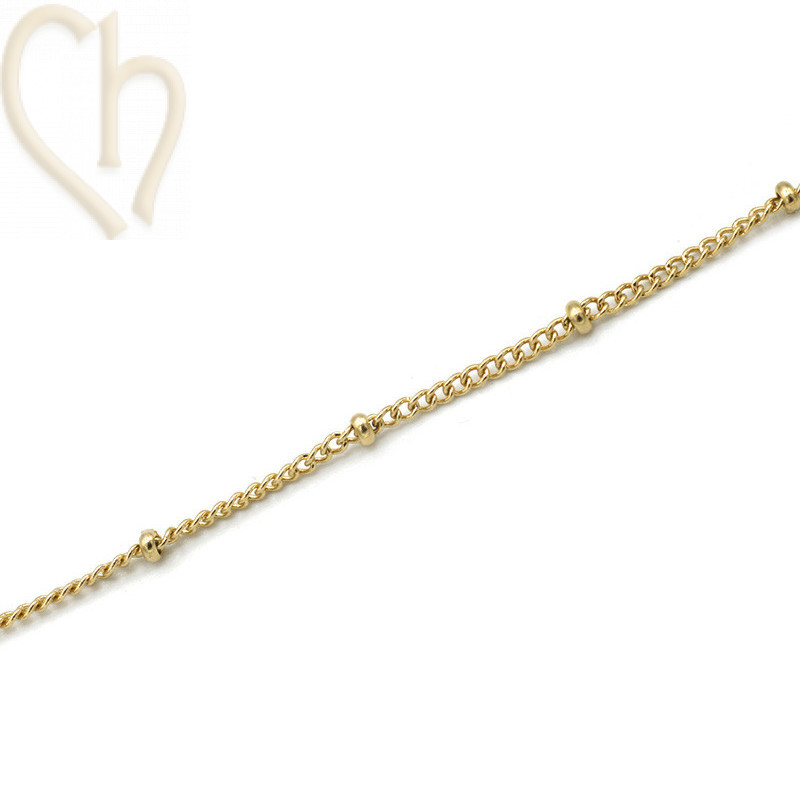 Stainless Steel Necklace 2mm Gold Plated - 1 Meter | Boutique Charlotte
