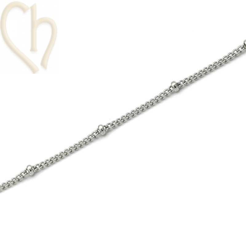 Collier en Acier Inoxydable 2 mm Rhodium  - 1 mètre | Boutique Charlotte
