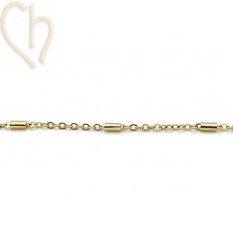 Collier acier 48cm avec fermoir musqueton Gold Plated