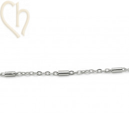 Stainless Steel necklace 48cm with lobsterclasp Rhodium