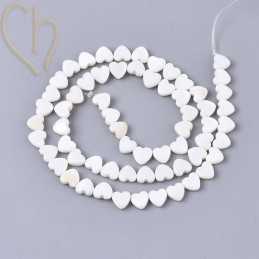 Parelmoer kraal hartje 7mm - Boutique Charlotte