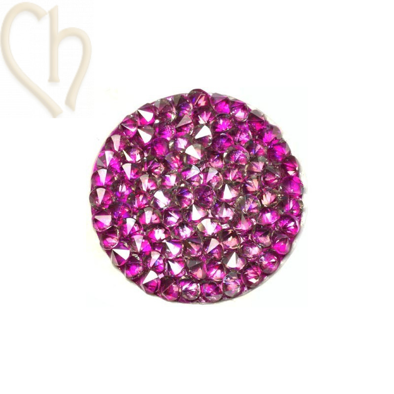 Crystal ROCKS 30mm Silver Shade / Fuchsia Metal